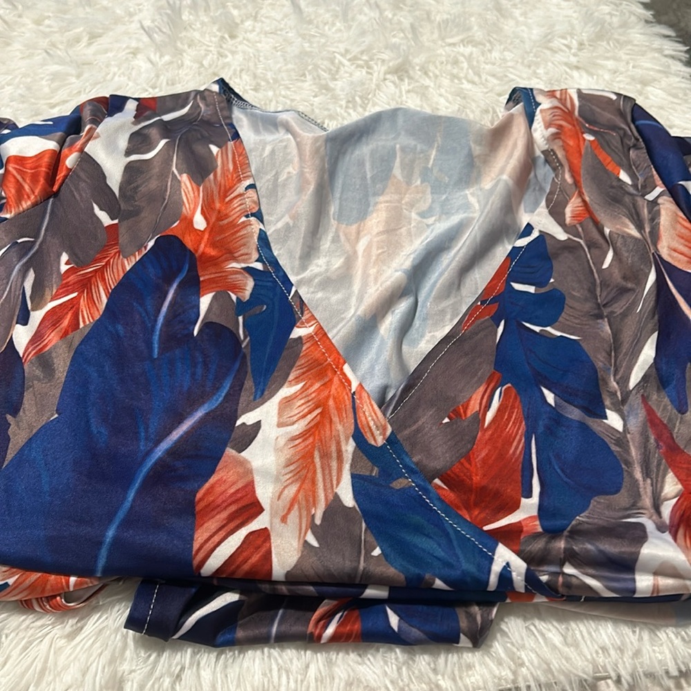Never wear beach style long  dress with short XL